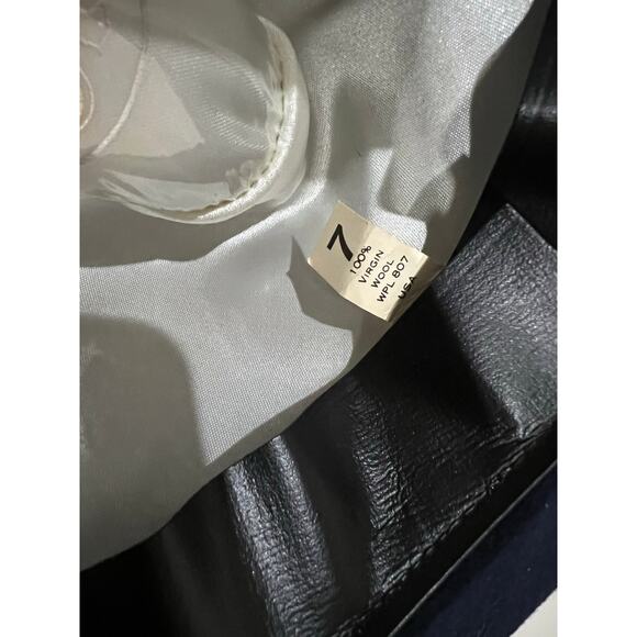 Kenwood Men’s Vintage Hat 100% Wool Fedora Navy Blue with Band Lined Size 7 - Picture 11 of 11